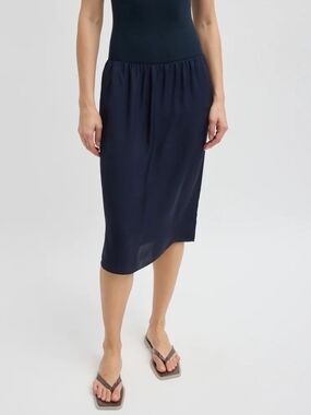 Tibi The Slip Skirt in Navy Sz S